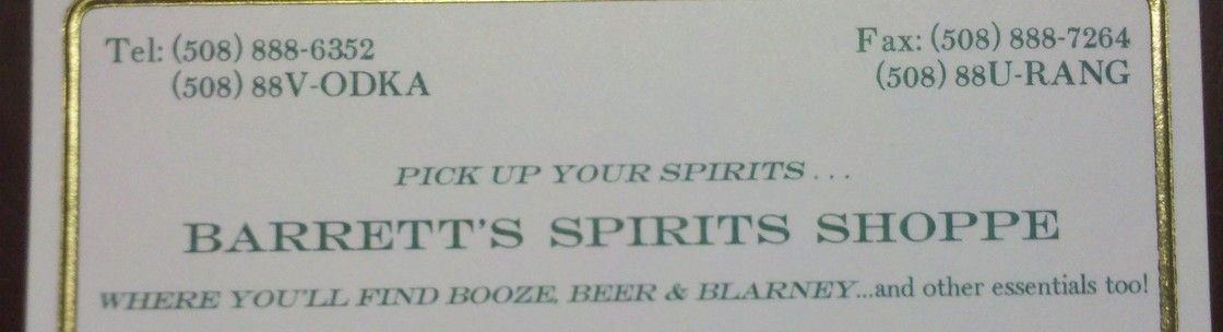 Barrett's Spirits Shoppe, East Sandwich MA