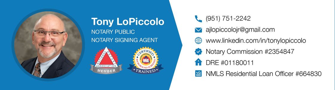 Tony LoPiccolo -- Retired, Menifee CA