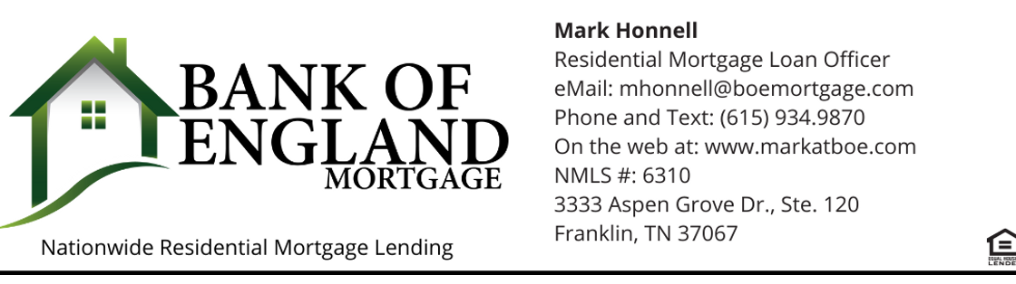 Bank of England Mortgage, Franklin TN