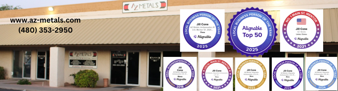 AZ Metals; #1 U.S. Business Mentor & Main Street Mentor '21; Business Person of the Year '18, '22, ‘23, ‘24 & '25; Top 50 Nationally & Top Women on Alignable ‘25; Community Supporter ‘22-‘25; Best Selling Author, Mesa AZ