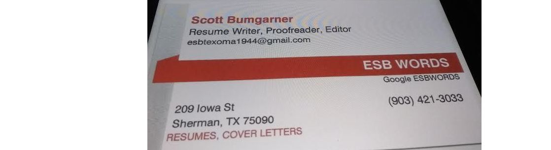 ESB WORDS         Scott Bumgarner          esbtexoma1944@gmail.com, Sherman TX
