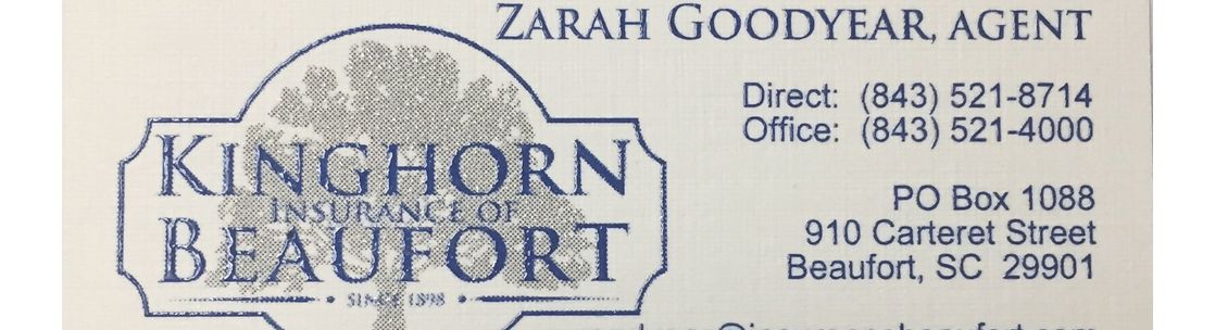 Zarah Goodyear, Agent Kinghorn Insurance of Beaufort