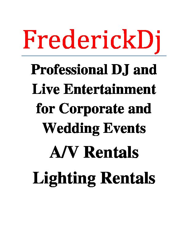 FrederickDJ - Professional Entertainment for Corporate and Wedding Events, Frederick MD