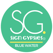 Sign Gypsies Blue Water