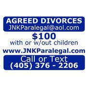JNK Paralegal Uncontested Divorces - $100 Agreed Divorce (Serving all of Oklahoma)