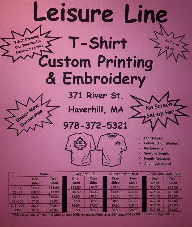 Leisure Line Custom Embroidery, Haverhill MA