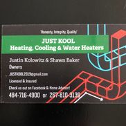 JUST KOOL HEATING COOLING WATER HEATERS