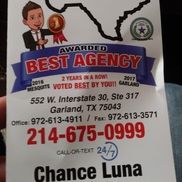 Chance Luna Insurance Agency, Garland TX