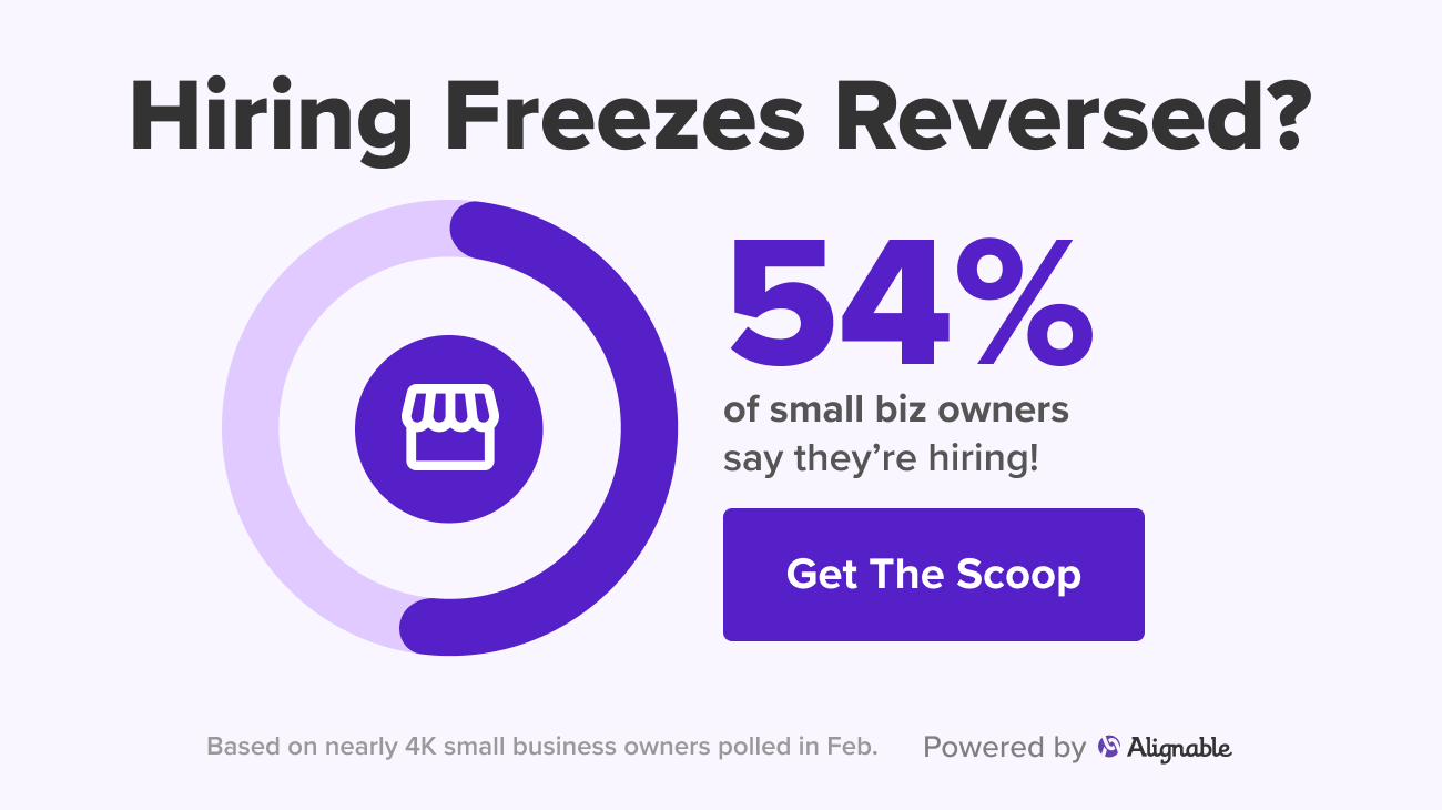 image of Alignable chart showing small business industries and their hiring rates