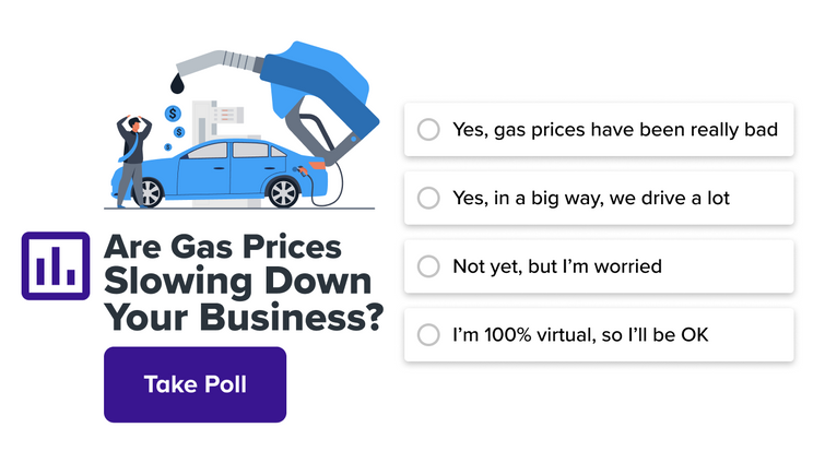 promo for September alignable poll about gas prices and overall economic health of small businesses