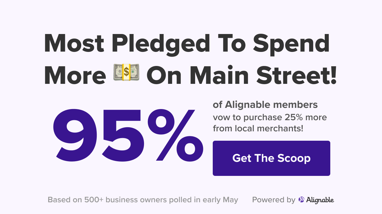 95% of Alignable members pledge to spend 25% more locally instead of going to Amazon