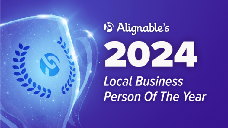 2024 logo for Alignable's Local Business Person Of The Year Contest 