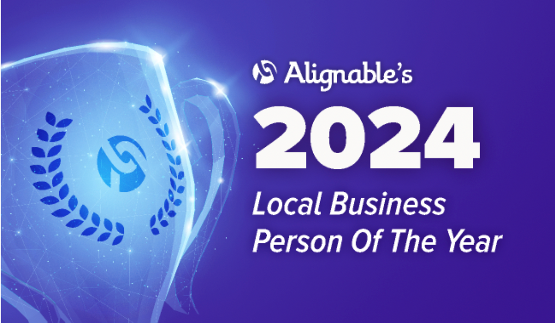 2024 logo for Alignable's Local Business Person Of The Year Contest 