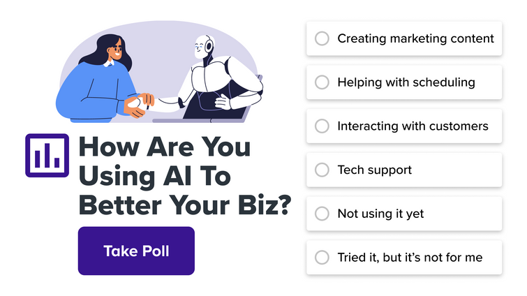 image of first question in Alignable's April Pulse Poll of Small Business Owners