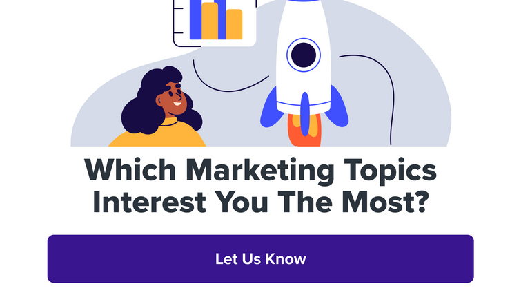 promo for one-question poll on the most popular marketing topics