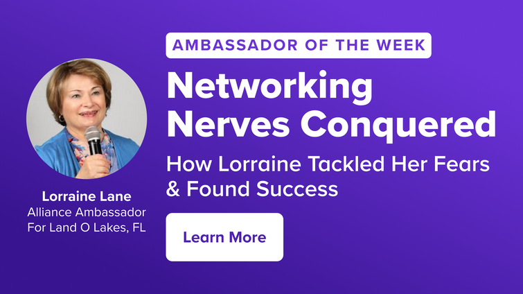 promo for lorraine as a fearless networker and ambassador who used to be shy
