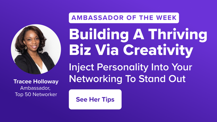 Tracee Holloway's promo as ambassador in the newsletter