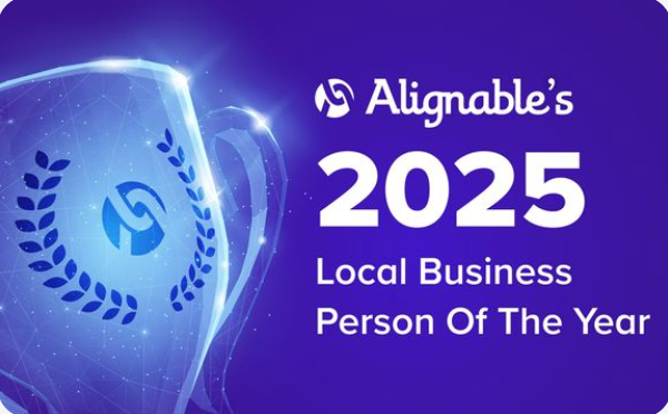 promo for Alignable's local business person of the year contest 2025