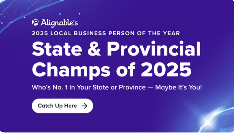 promo for Alignable's State, Territorial, and Provincial Business Leaders of 2025