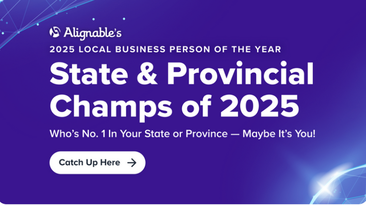 promo for Alignable's State, Territorial, and Provincial Business Leaders of 2025