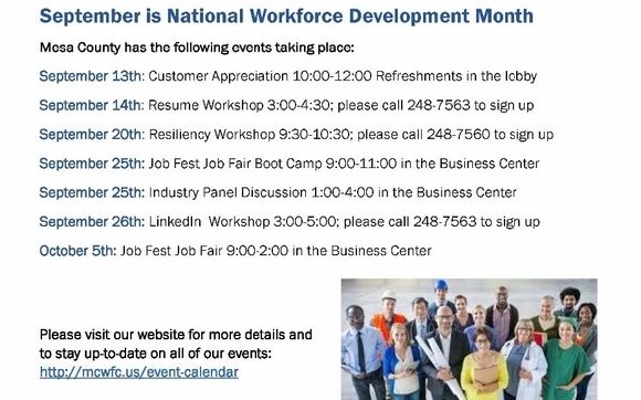 September is Workforce Development Month with Mesa County Workforce Center