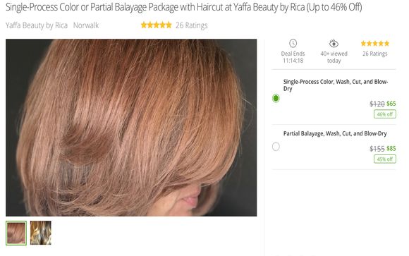 Single Process Color Partial Balayage Package With Haircut