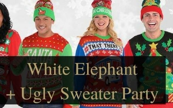 Ugly sweater white 2025 elephant party