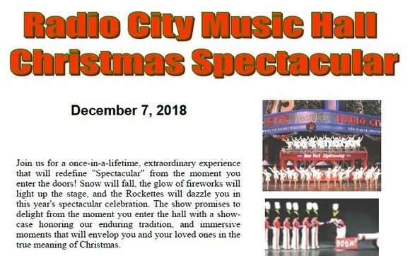 Radio City Music Hall Christmas Spectacular by West Hanover Township Parks and Recreation in