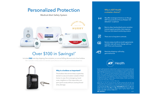ADT Home Health Pendants: FREE shipping, lockbox, equipment, and ...