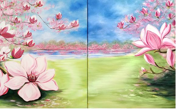 Keepsake Mother s Day Magnolia Set by Painting with a Twist in