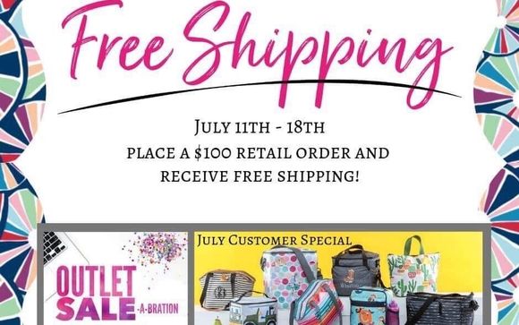 FREE SHIPPING retail orders 100 plus thru 7 18 2019 by Thirty One