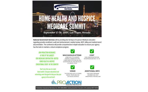 NGS Home Health and Hospice Medicare Summit by ProAction