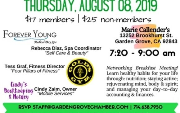 Business To Business Breakfast By Garden Grove Chamber Of Commerce