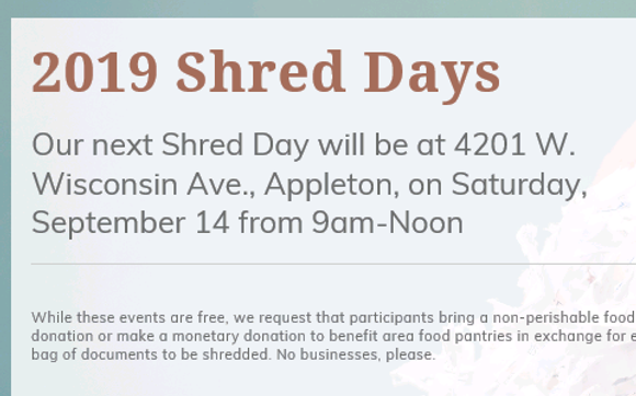 Paper Shred Day By Bank First N A In Oshkosh Wi Alignable