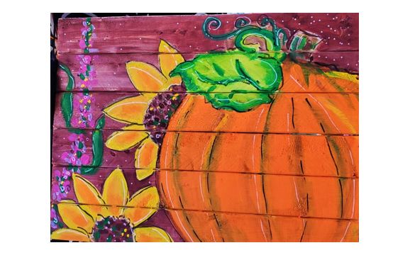 Pumpkin On A Pallet Board Painting Class By Amy Dee Lake Creations