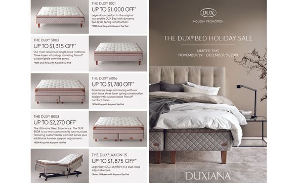 Dux Bed Holiday Sale By Duxiana Inside Everett Stunz La Jolla In