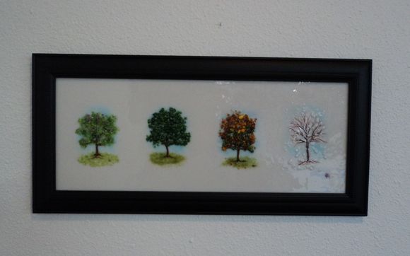 Fused Glass 4 Seasons Framed Art By Blessings And Friends In Weyauwega