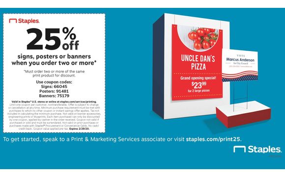 staples banners and signs