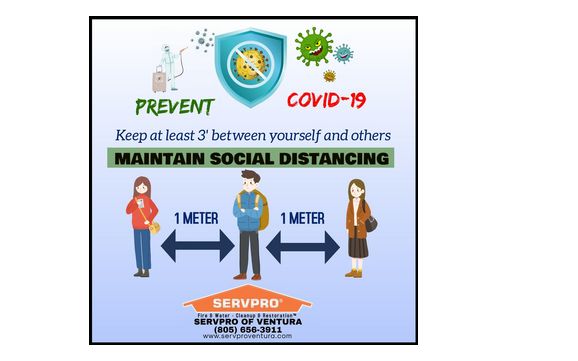 MAINTAIN SOCIAL DISTANCING by SERVPRO of Ventura in Ventura, CA - Alignable