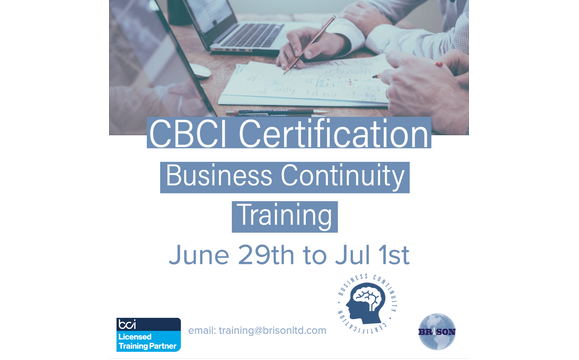 CBCI Business Continuity Certification Course By Brison LLC In ...