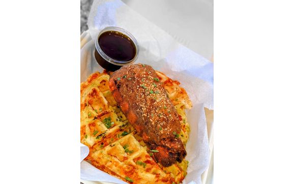 Stuffed Fried Lobster Tail And Cheddar Bay Waffles By The Herbal Cuisine