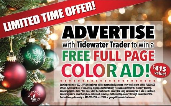 WIN A FREE FULL PAGE COLOR AD! by Tidewater Trader, Inc. in Chestertown ...