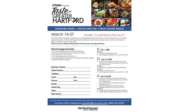 Taste of Greater Hartford with Hartford Courant Media Group