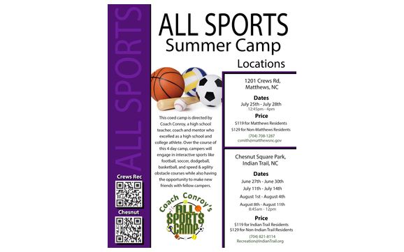 Resident discount - $10 off by Coach Conroy All Sports Camps in Indian ...