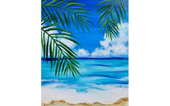 VAN GOGH VINO Sip & Paint - Beach Palm Oasis by Creative Color Art ...