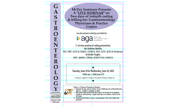 2 day Gastroenterology Coding Updates 2022 - Webinar with McVey Medical Coding Seminars