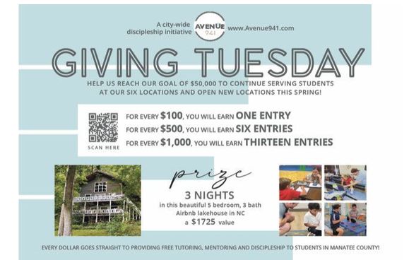 Giving Tuesday Raffle by Avenue941 in Bradenton, FL - Alignable