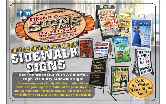 Sidewalk A-Frame Signs by RTK Signs & Designs in Mckeesport, PA - Alignable