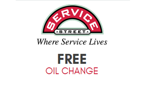 Complimentary FREE oil change for first time customers with Service Street Auto Repair