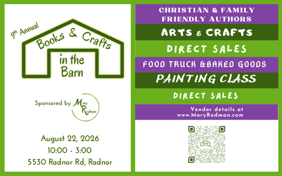 Books & Crafts in the Barn with Mary Rodman, Christian Author & Speaker
